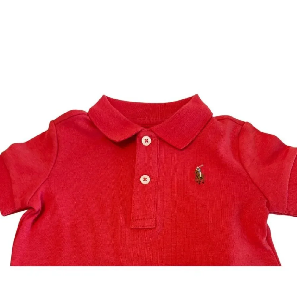 Ralph Lauren Infant's Short Sleeve Logo Polo Shirt Red Size 6M NWOT